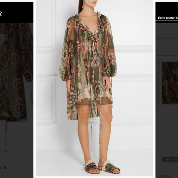 Auc New Chloe Cutout Ruffle-Trimmed Silk Dress - Picture 9 of 10